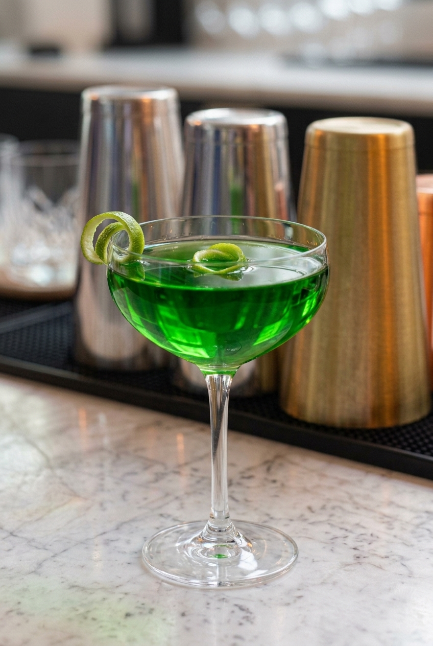 Copa con Last Word de color verde intenso.